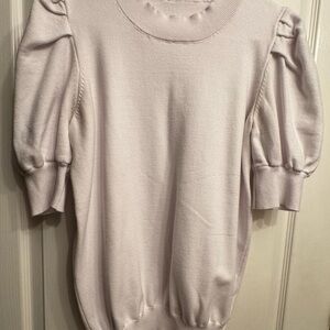 Crisp white Puff-Sleeve Sweater